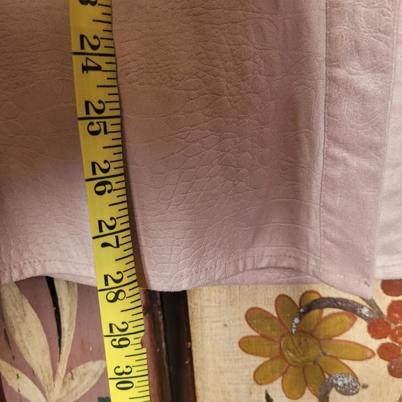 Custo Peace Dove Embellished Croc Embossed Faux Suede Blouse Blush Pink small - Picture 11 of 11